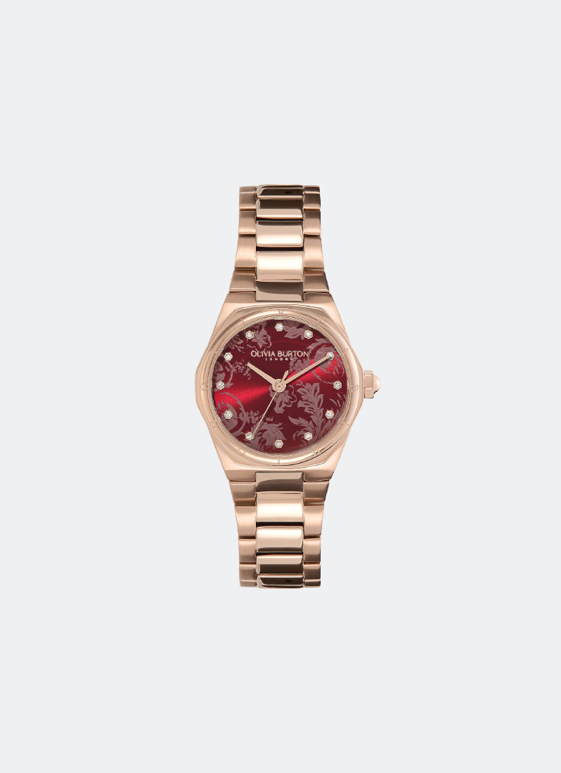 Mini Hexa Cranberry & Carnation Gold Bracelet Watch 28mm - 24000106
