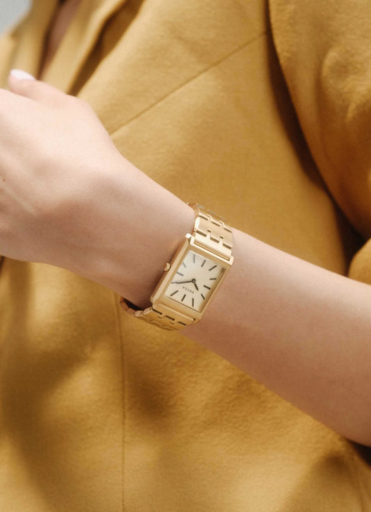 Breda Virgil Champagne Dial Gold Metal Bracelet 26mm - 1740B