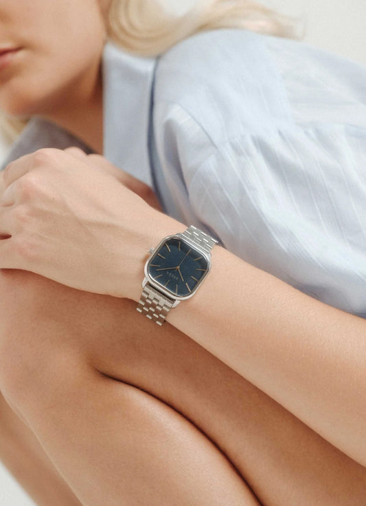 Breda Visser Metal Marine Dial Silver Metal Bracelet 35mm - 1737B