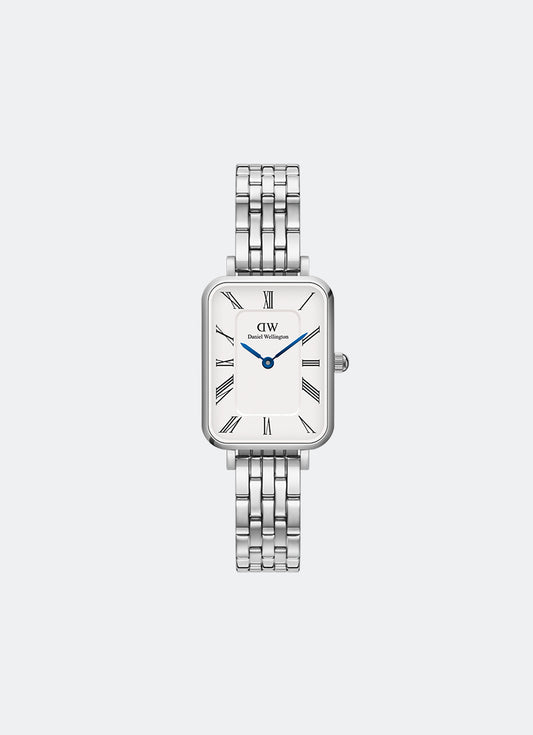 Quadro White Roman Numerals 5-Link Silver (20x26) - DW00100691