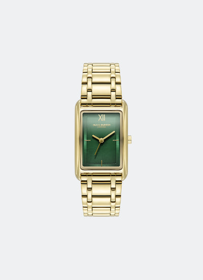 Jam Tangan Olivia Burton Jam Tangan Olivia Burton Tank Forest Green Sunray Inner Frame & Powdered Centre Etched Dial GP 30 x 21mm - 24000195
