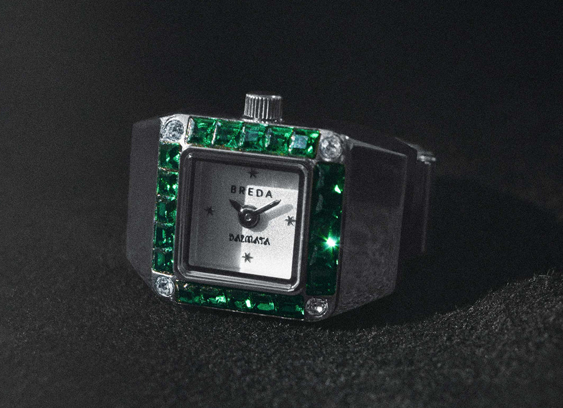 Breda Dalmata White Dial Silver Ring Watch 15mm - 1748A
