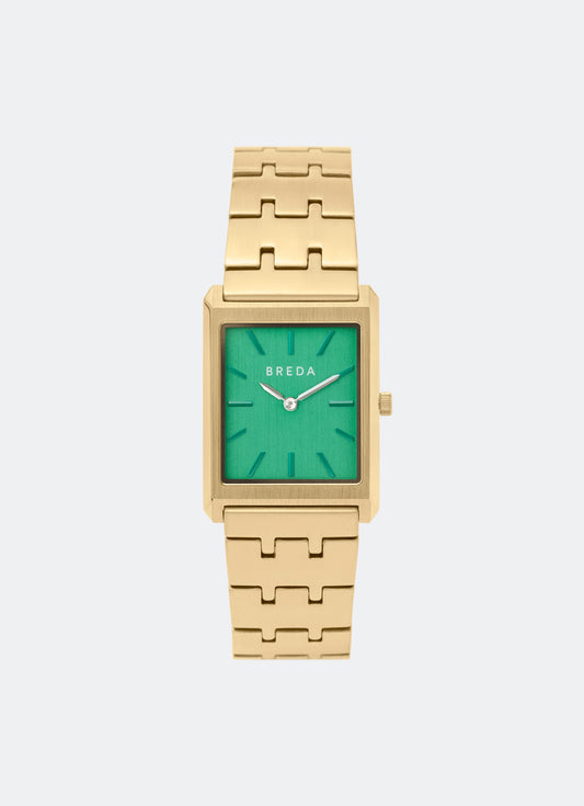 Breda Virgil Jade Dial Gold Metal Bracelet 26mm - 1740F