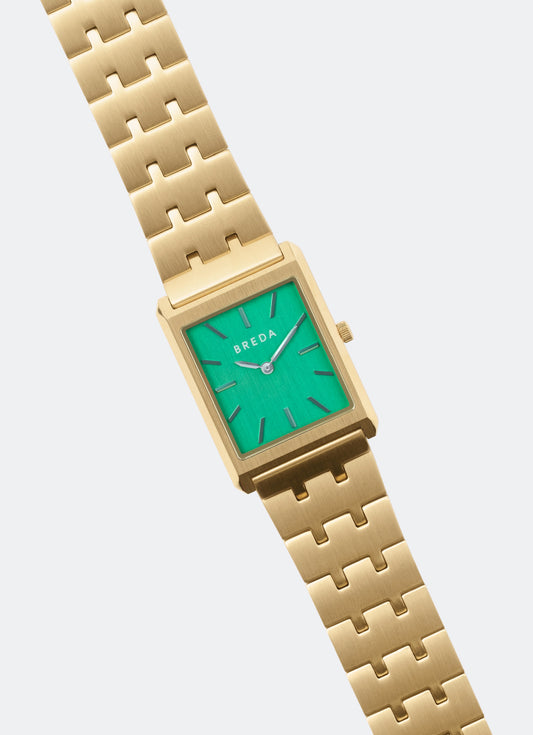 Breda Virgil Jade Dial Gold Metal Bracelet 26mm - 1740F