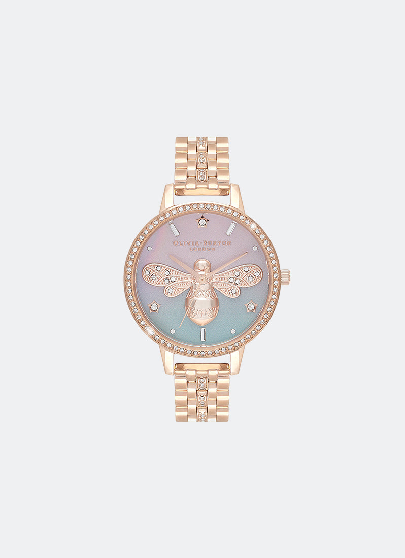 Sparkle Bee 34mm Ombre & Rose Gold Bracelet Watch - OB16GB04
