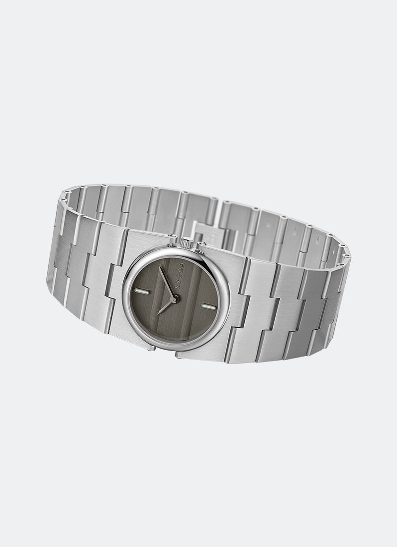 Breda Sync Gray Dial Silver Metal Bracelet - 1752C