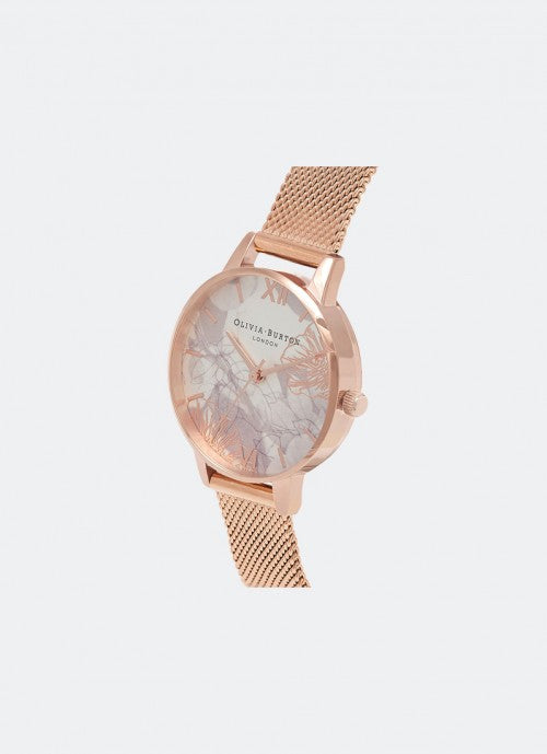 Abstract Florals Midi Rose Gold Mesh 30mm