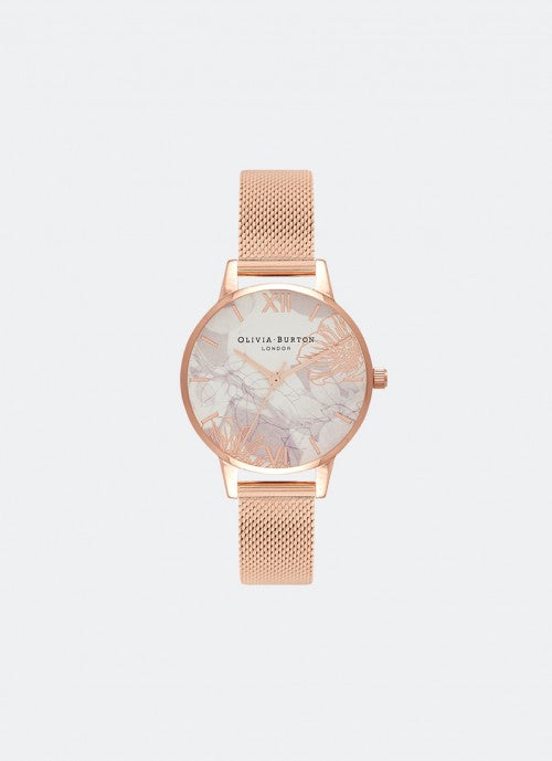 Abstract Florals Midi Rose Gold Mesh 30mm