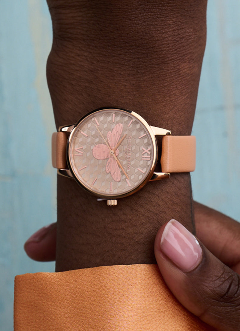 Midi Honey Bee Coral and Rose  Gold 30mm