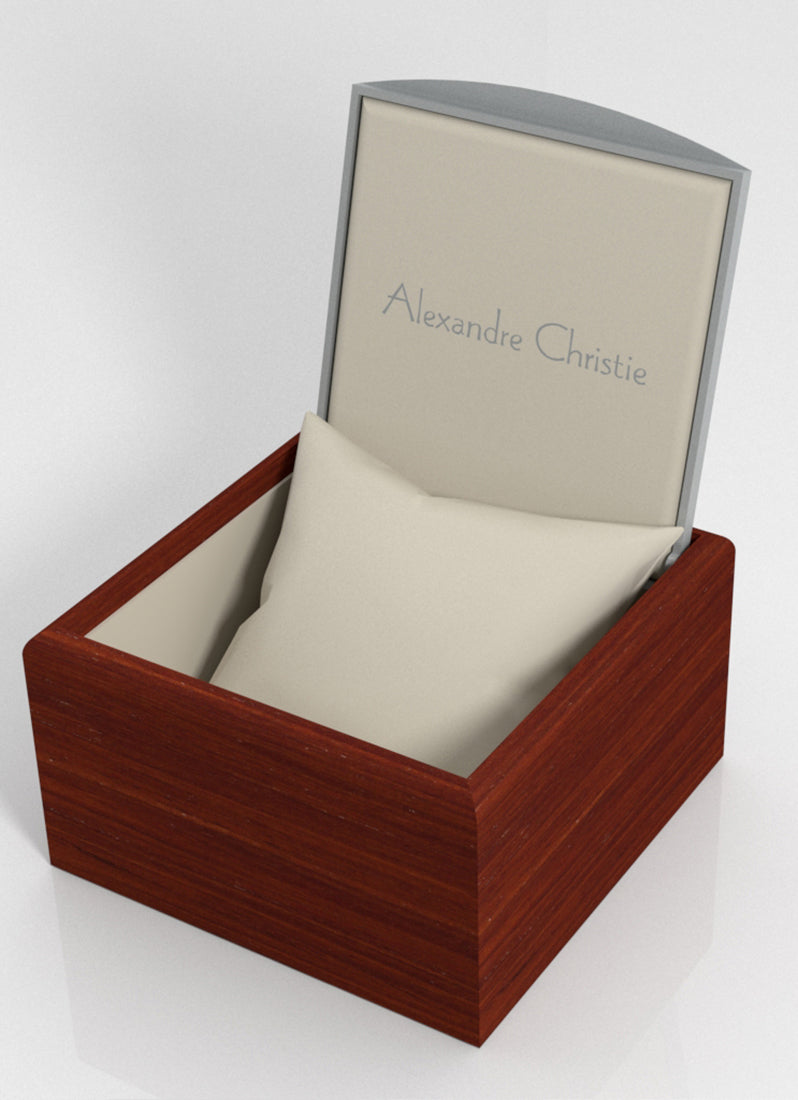 Alexandre Christie Sport Chrono Men Chrono Leather Black Rose Gold Black Dial 44mm - AC6376MCLBRBA