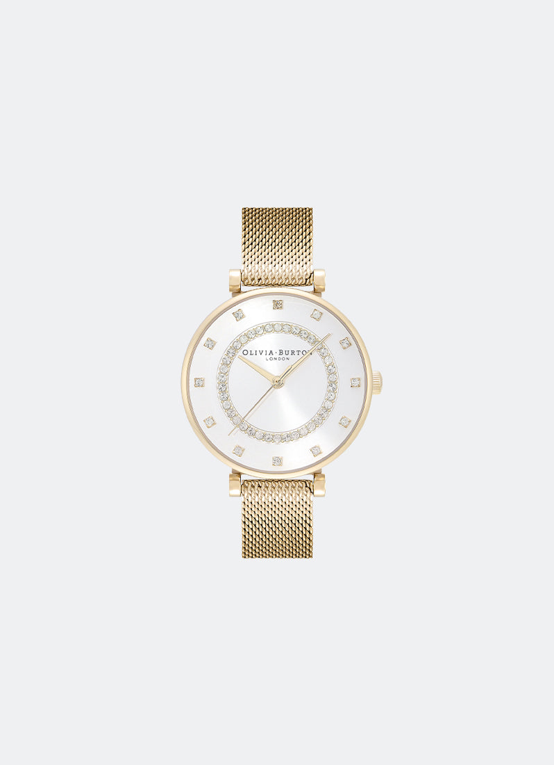 T-Bar White & Gold Mesh Watch 32mm - 24000005