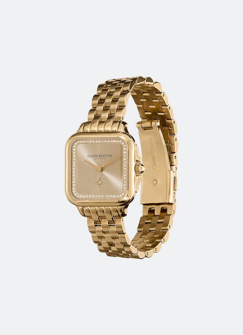 Olivia Burton Classic Grosvenor Gold Bracelet 28mm Front