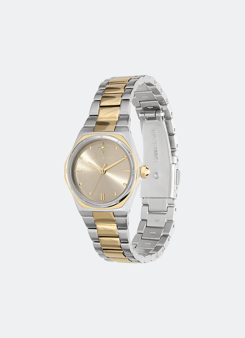 Jam Tangan Olivia Burton Sport Luxe Mini Hexa Neo Gold & Two Tone Bracelet 28mm Angle