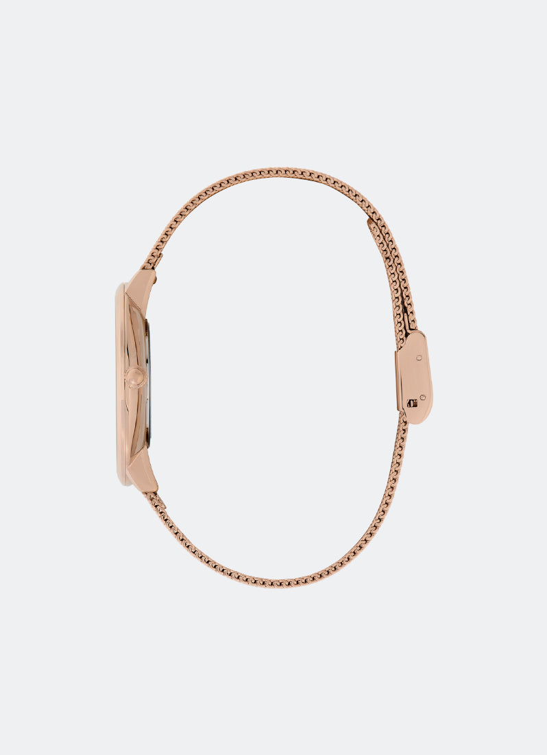 Floral Blooms Ultra Slim Blush & Carnation Gold Mesh Watch 35mm - 24000116