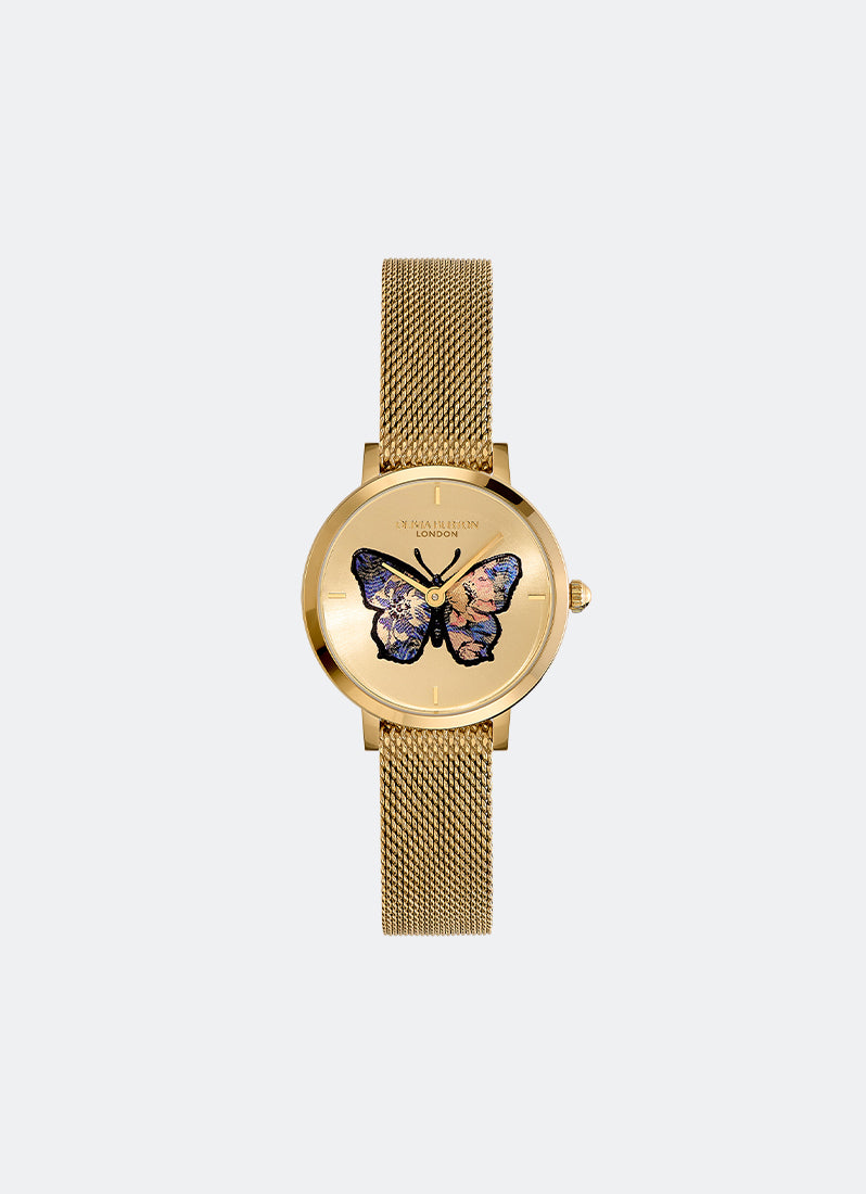 Butterfly Ultra Slim Gold Mesh Watch 28mm - 24000128