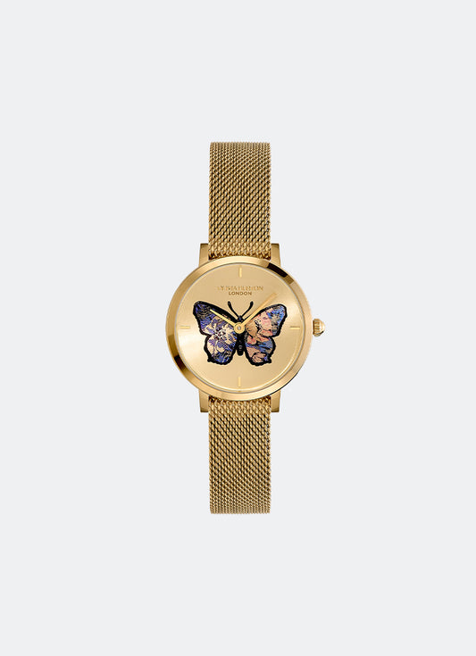 Butterfly Ultra Slim Gold Mesh Watch 28mm - 24000128