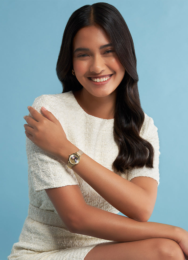 Butterfly Ultra Slim Gold Mesh Watch 28mm - 24000128