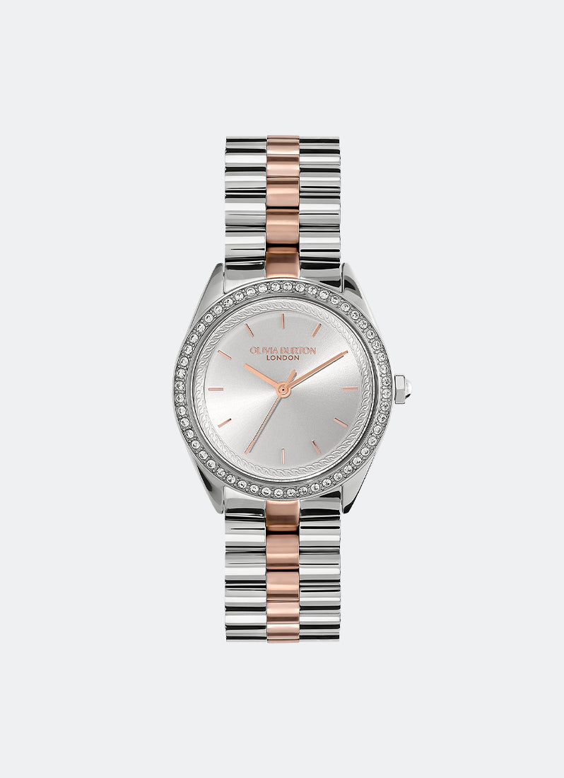Bejewelled Silver White & Two Tone Bracelet Watch 34mm - 24000138