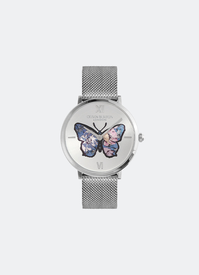 Butterfly Ultra Slim Silver Mesh Watch 35mm - 24000146