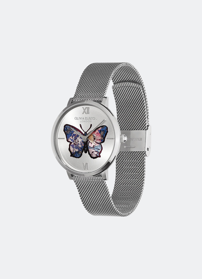Butterfly Ultra Slim Silver Mesh Watch 35mm - 24000146