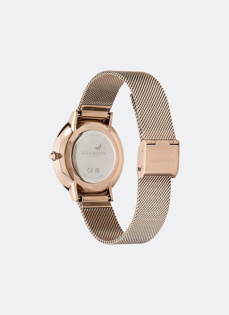 Butterfly Ultra Slim Rose Gold Mesh Watch 35mm - 24000148