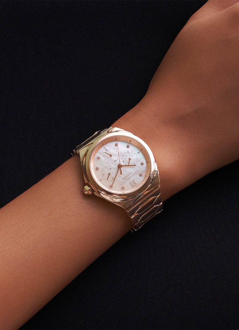 Lustre Multi- Function White & Rose Gold Bracelet Watch 36mm - 24000151