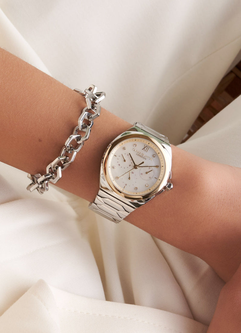 Lustre Multi-Function White/Gold & Two Tone Bracelet Watch 36mm - 24000152