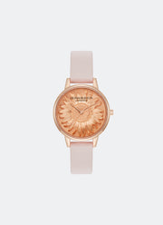3D Flower Tonal Dial Primrose RG Leather Strap 30mm - 24000221