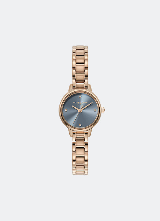 Classic Mini Chalk Blue & Rose Gold Bracelet 23mm - 24000243