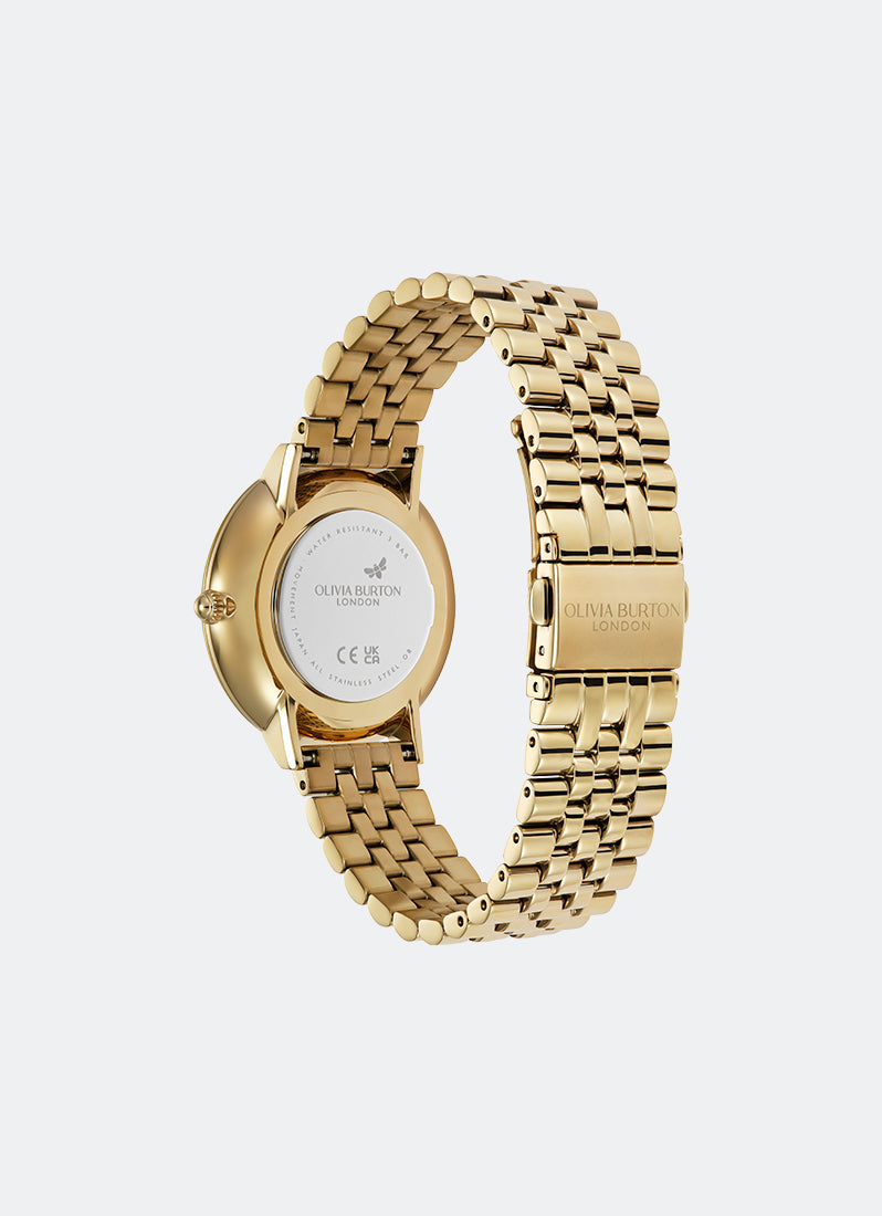 jam tangan olivia burton 3D-Sunflower Tonal Sunray Dial Gold Bracelet 35mm Back