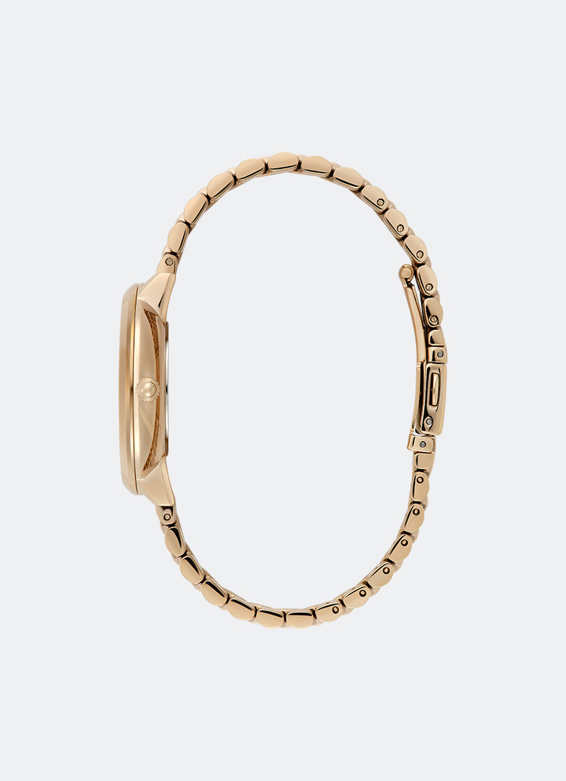 Jam Tangan Olivia Burton 3D-Sunflower Tonal Sunray Dial Rose Gold Bracelet 35mm Side