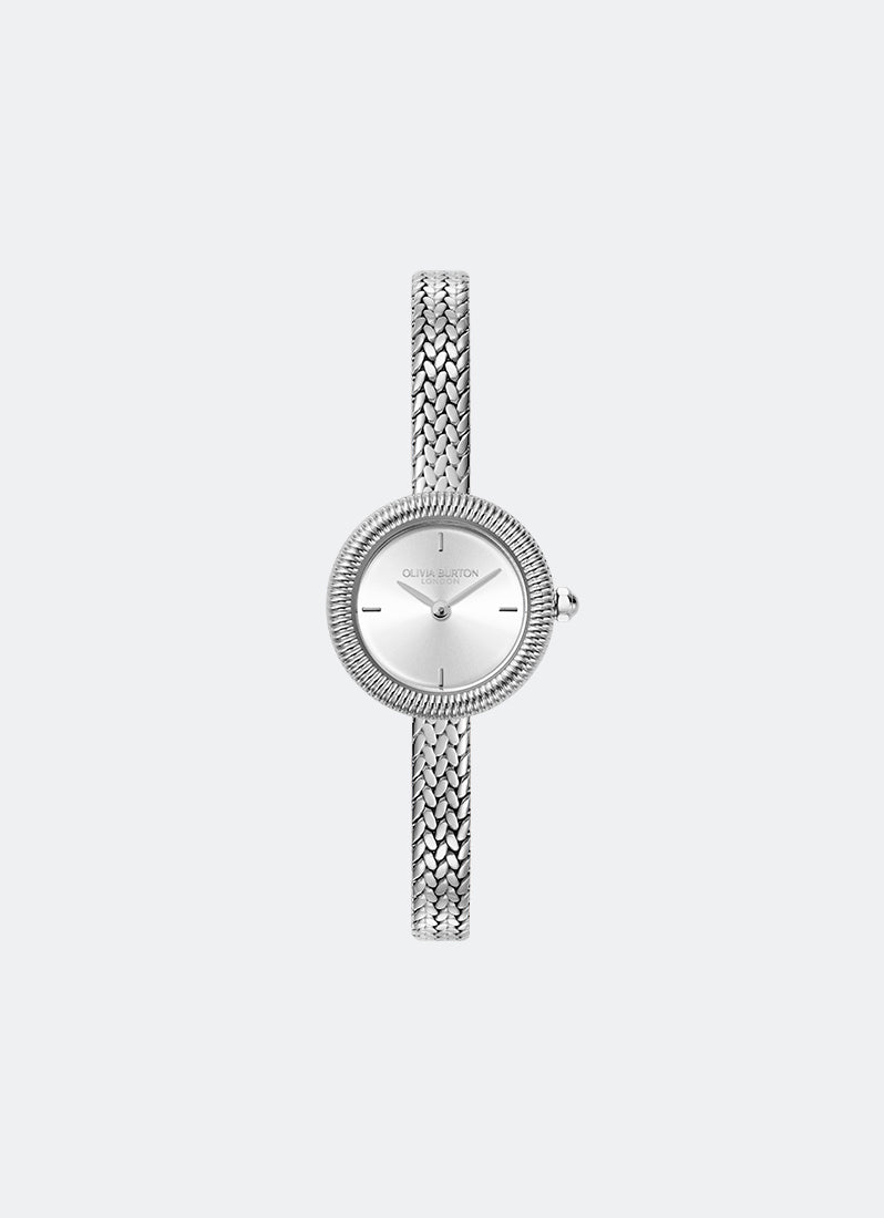 Olivia Burton Finery Silver Mesh 20mm Front