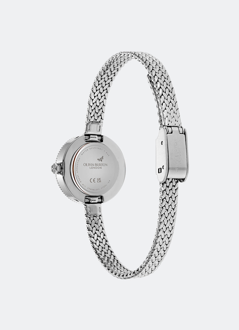 Olivia Burton Finery Silver Mesh 20mm Back