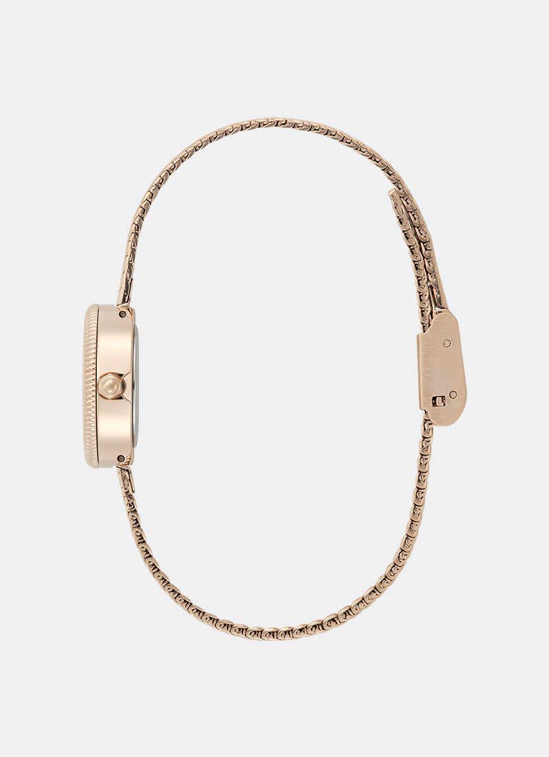 Oivia Burton Finery Rose Gold Mesh 20mm Side