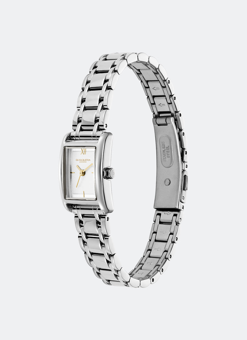 Olivia Burton Mini Grove White & Silver Bracelet 16mm Front