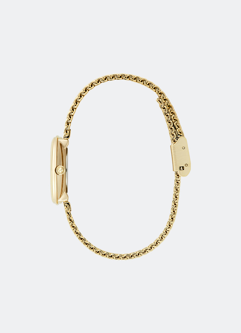 Olivia Burton Signature Charing Black & Gold Mesh 28mm Side