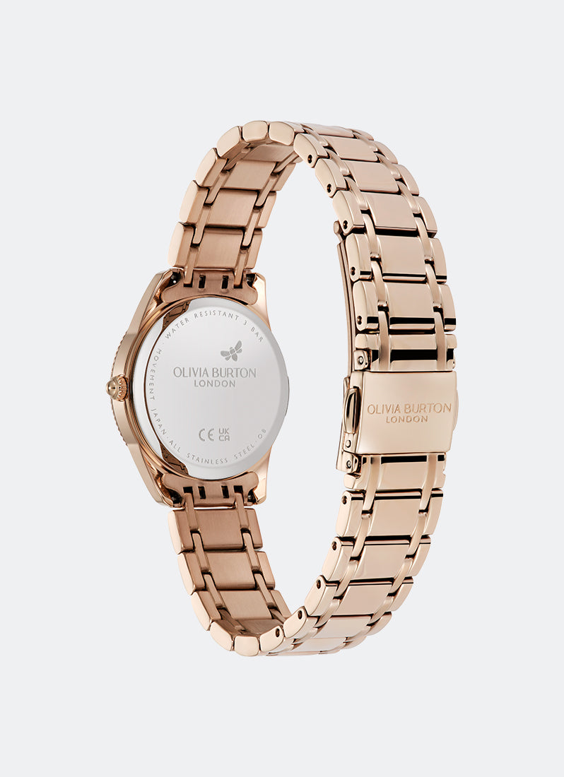 Olivia Burton Egerton White & Rose Gold Bracelet 28mm Back