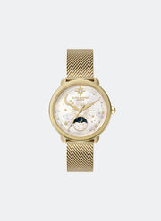 Olivia Burton Moonphase Gold Mesh 34mm Front