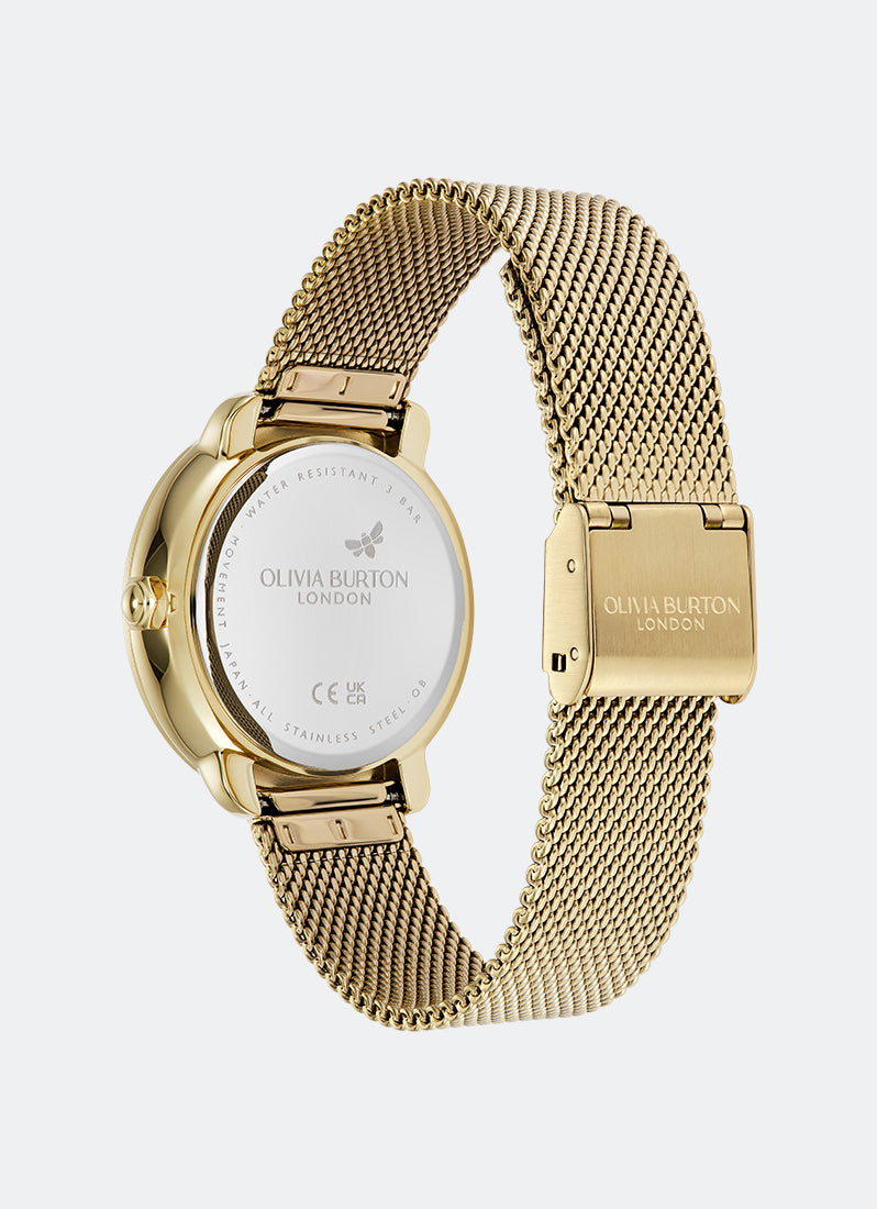 Olivia Burton Moonphase Gold Mesh 34mm Back