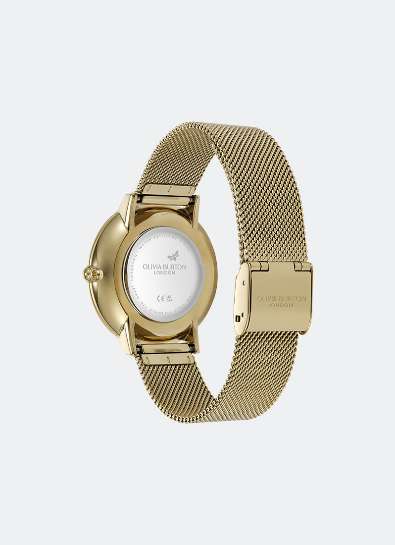 Olivia Burton Signature Celestial Nova Black Nebulae & GP Dial, GP Case, GP Mesh - 35mm Back