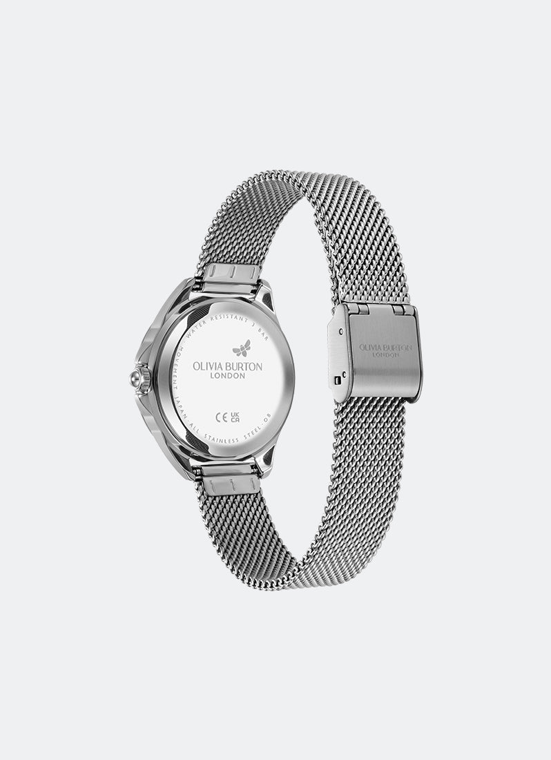 Jam Tangan Olivia Burton Signature Azure Green/Blue Tone Water Inspired Dial, SS Case, SS Mesh - 30mm