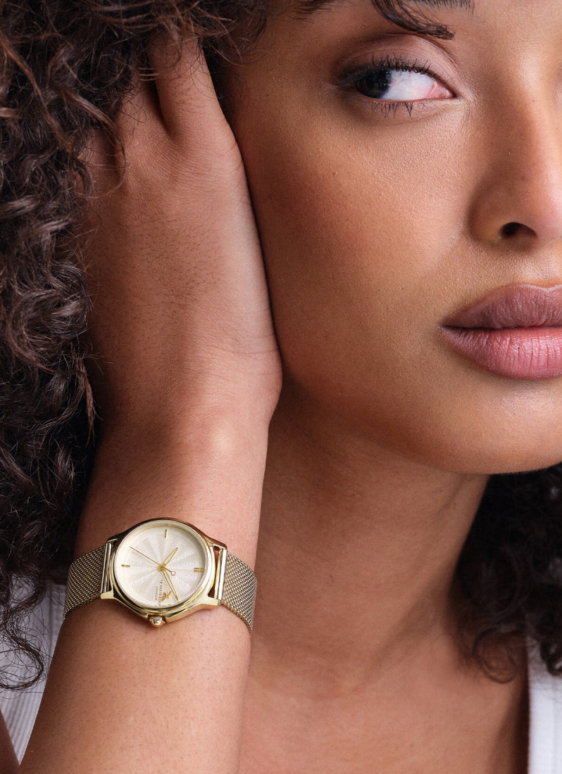 Modern Classics Bee Silver White Dial with GP Accents, GP Case, GP Mesh Bracelet - 30mm 24000341