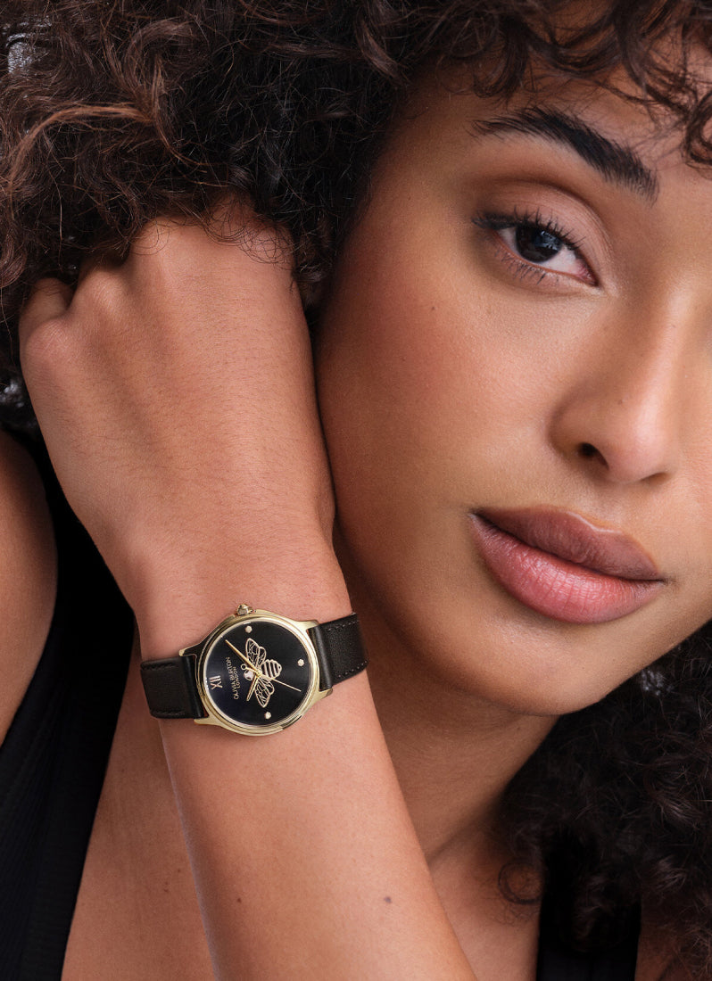 Modern Classics Bee Black Dial, GP Case, Black Leather 30mm - 24000344