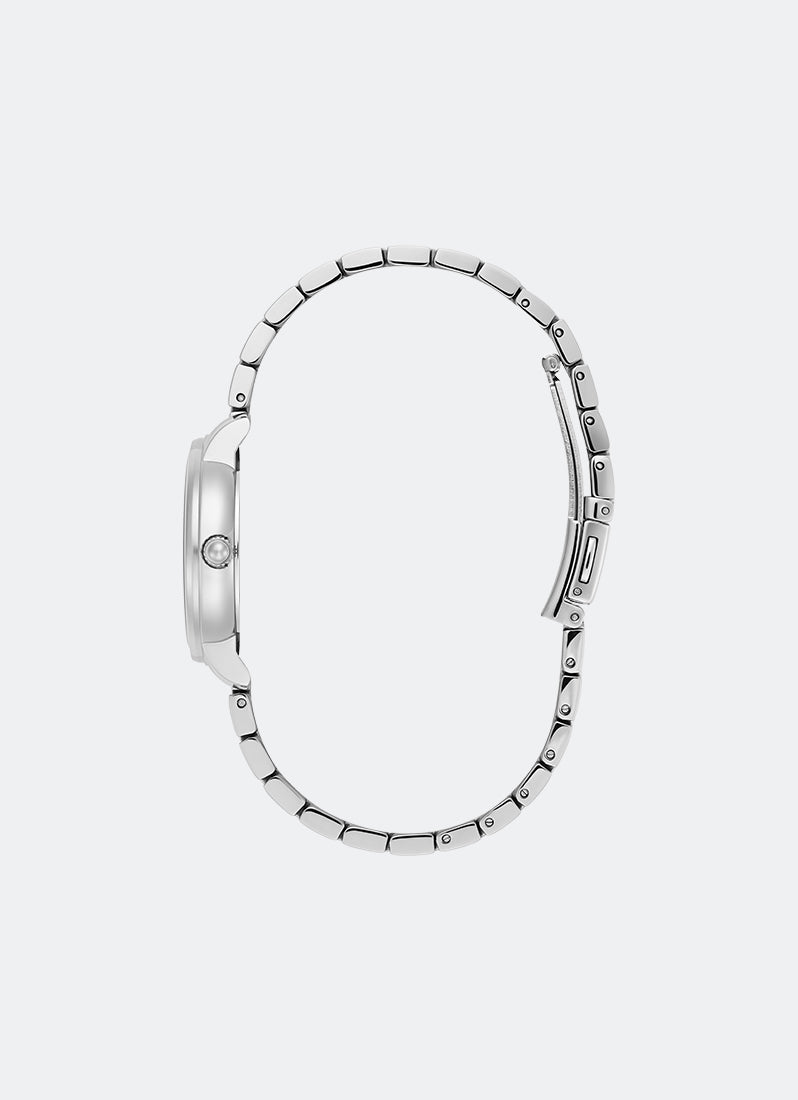 Olivia Burton Modern Classics Westbourne Silver White Sunray Textured Dial Side