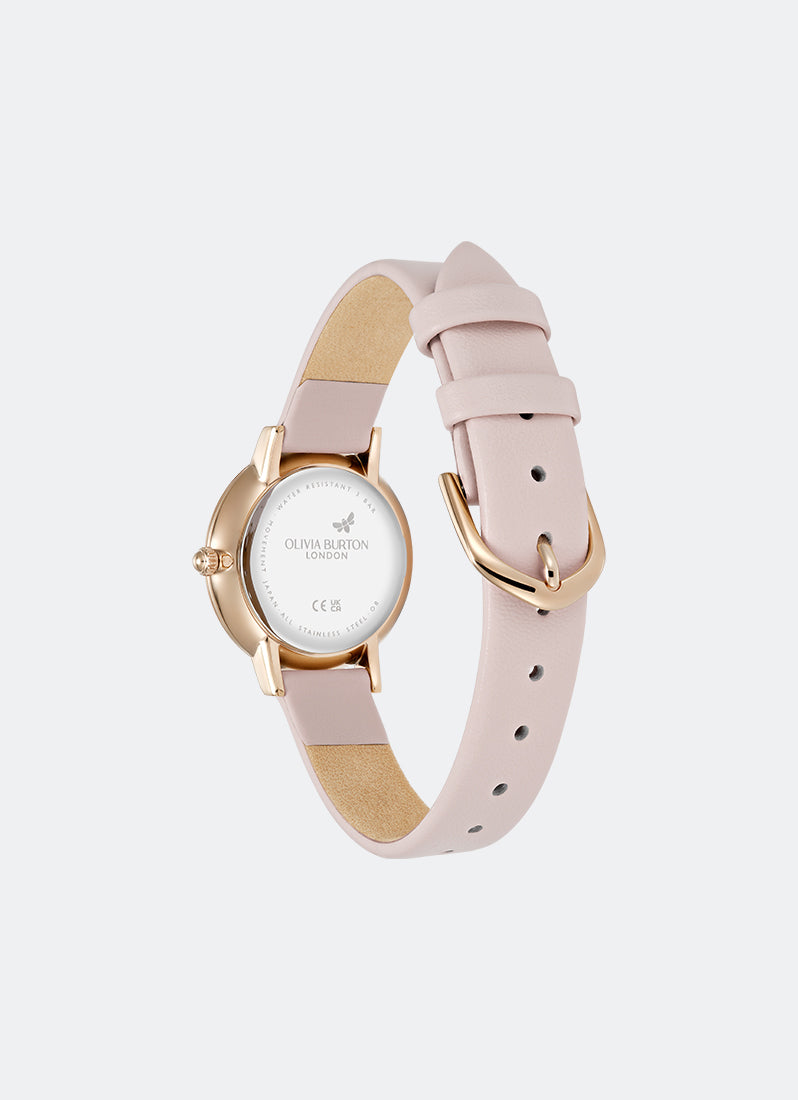 Olivia Burton Abstract Floral Rose & Gold Rose Strap 28mm Back