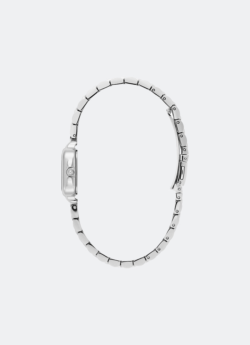 Modern Classic Mini Grosvenor Pink Frost Rosebud Sunray Dial, SS Case, SS Bracelet - 20mm Side