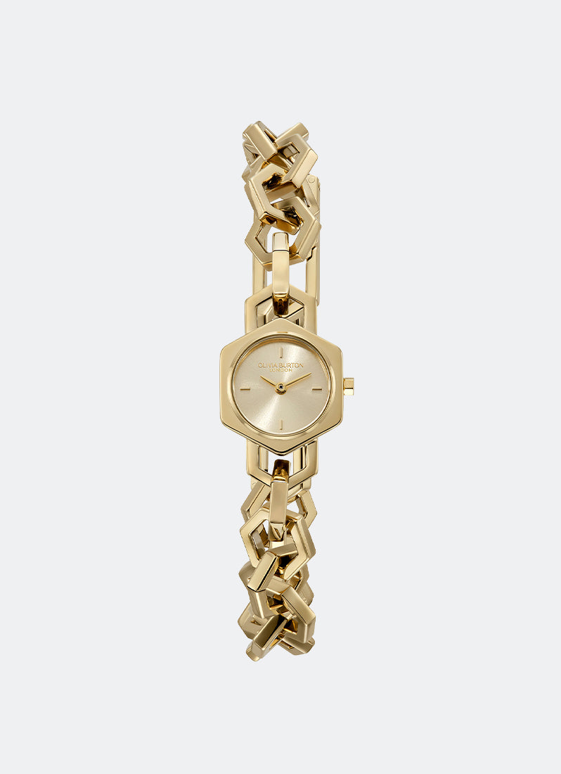 Signature Hex Link Mini Gold Bracelet - 20mm 24000394