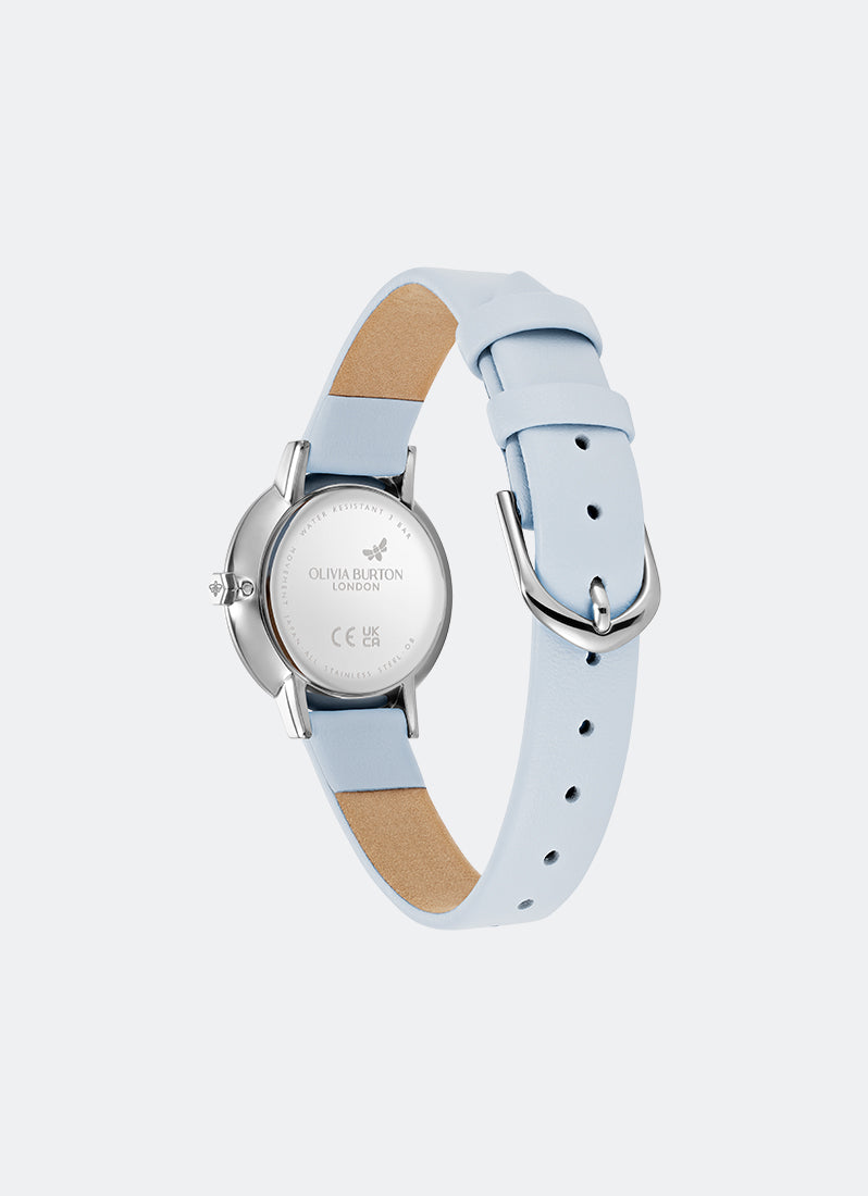 Signature Autumn Floral White MOP Dial with Blue Florals SS Blue Leather - 28mm 24000404