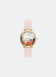 Signature Autumn Floral White MOP Dial With Orange Florals GP Trench Coat Leather - 28mm 24000406