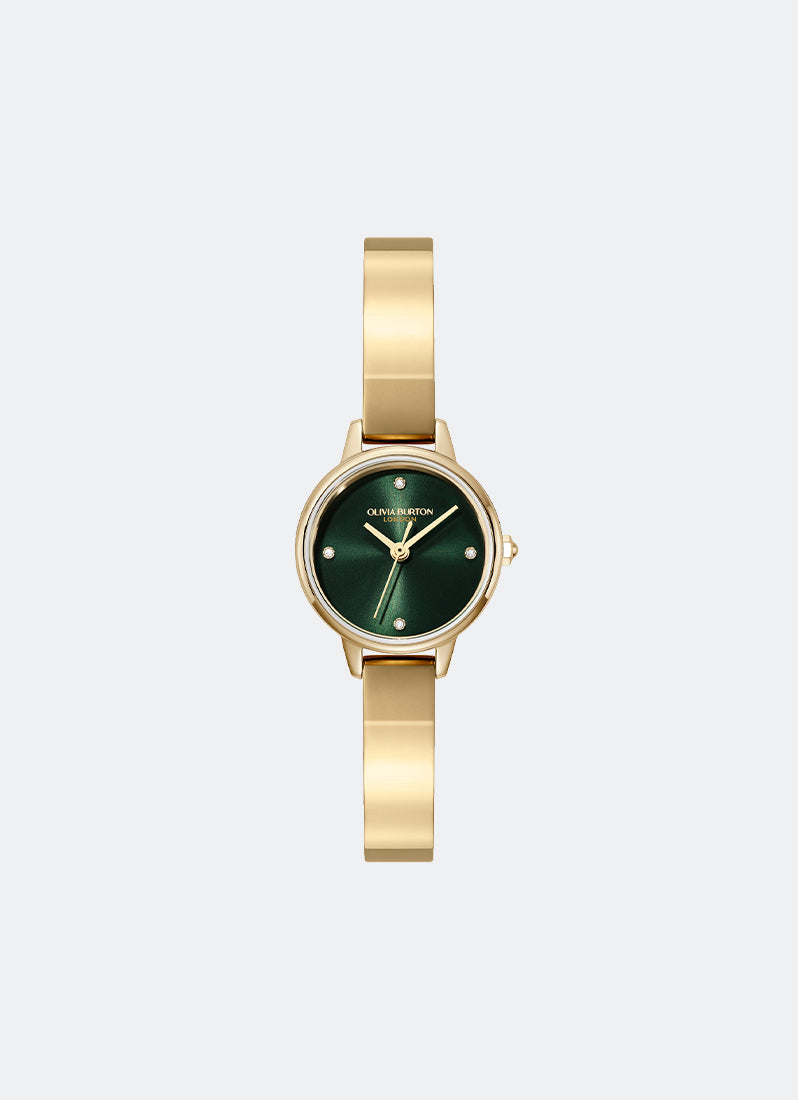 Classic Mini Forest Green & Gold Bangle - 23mm 24000441